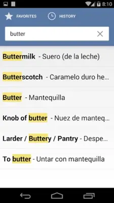 Spanish Food Dictionary android App screenshot 3